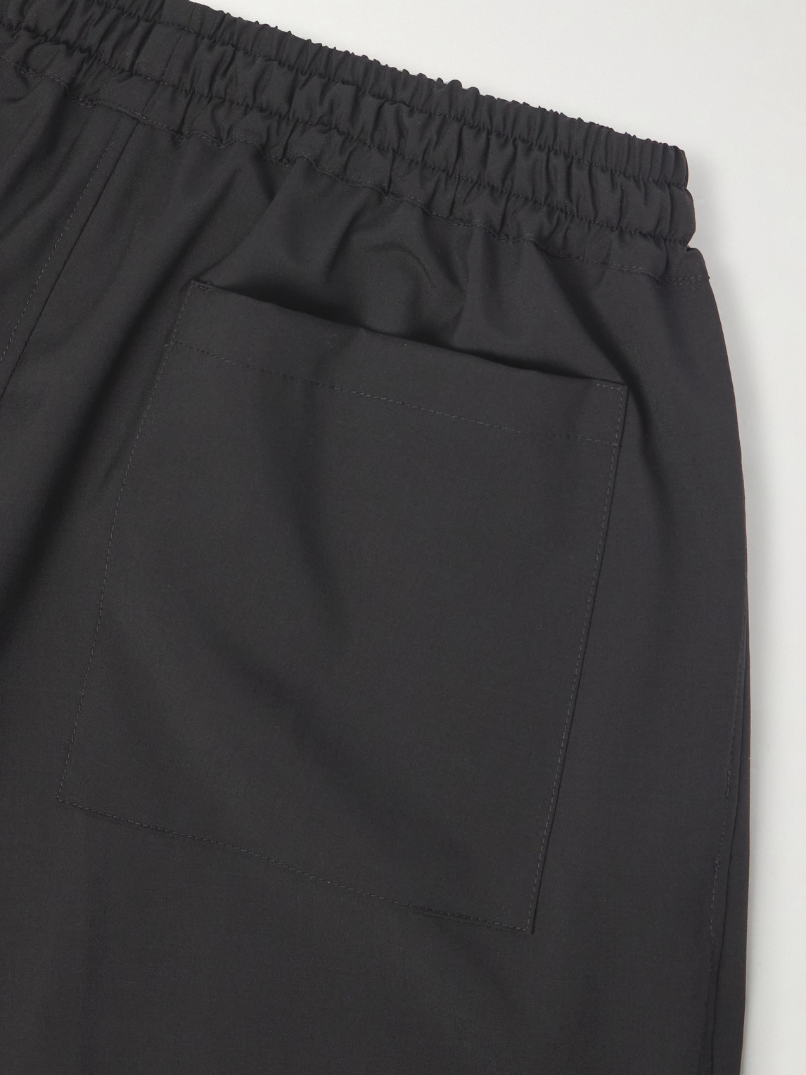 Umit Benan Julian Straight-leg Virgin Wool Drawstring Trousers In Black