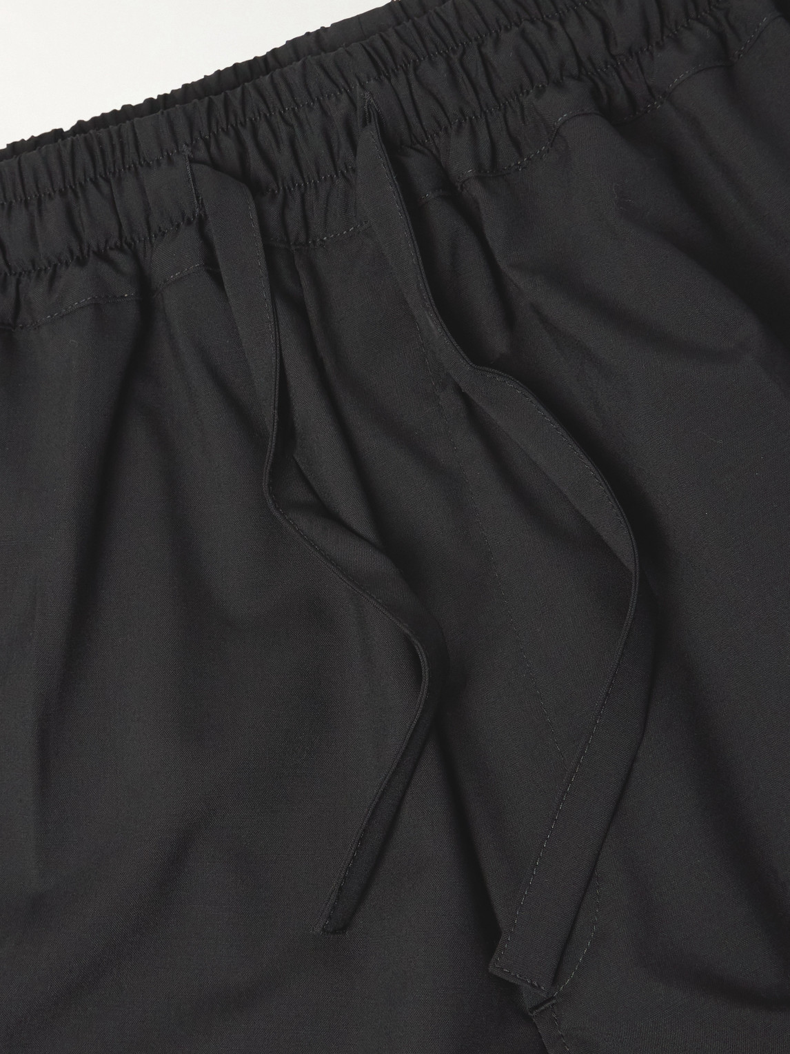 Umit Benan Julian Straight-leg Virgin Wool Drawstring Trousers In Black