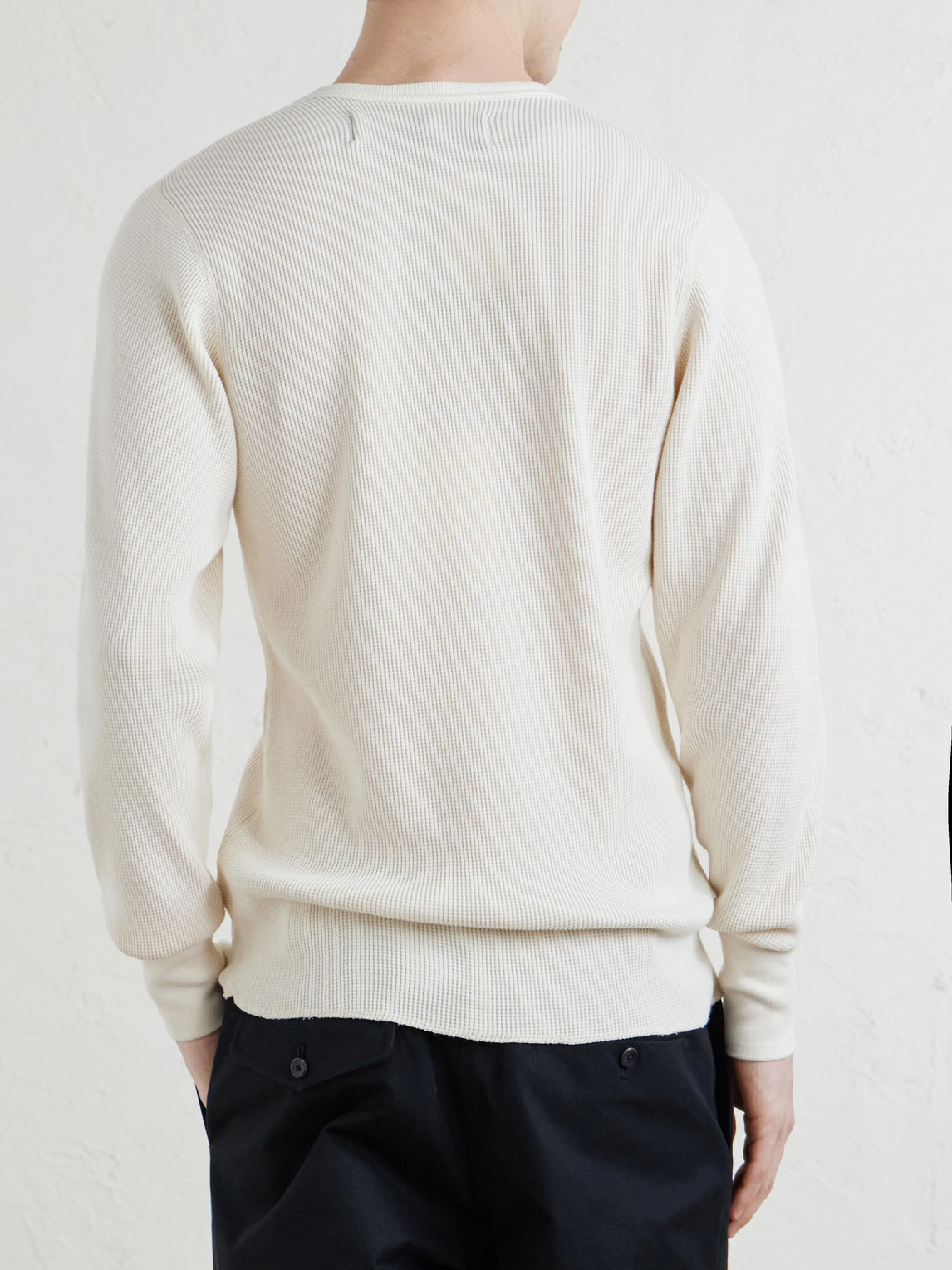 Waffle-Knit Cotton Sweater
