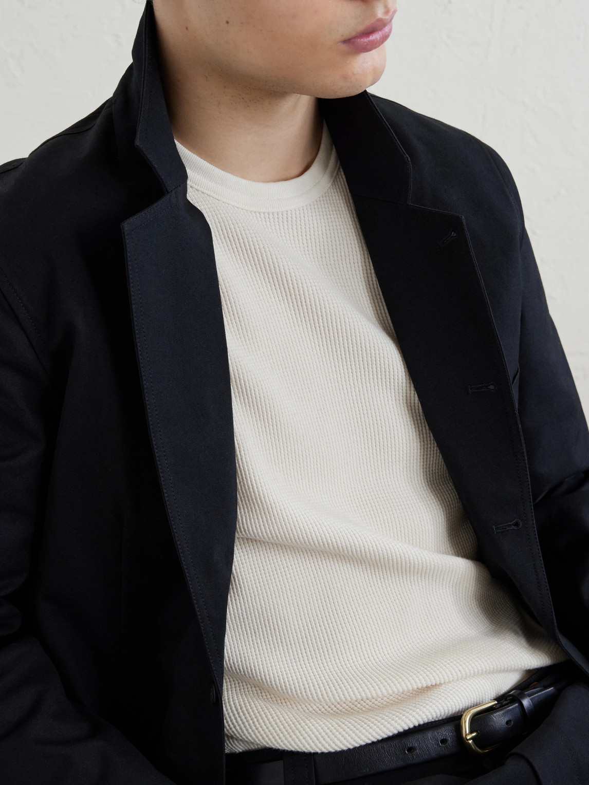 Waffle-Knit Cotton Sweater
