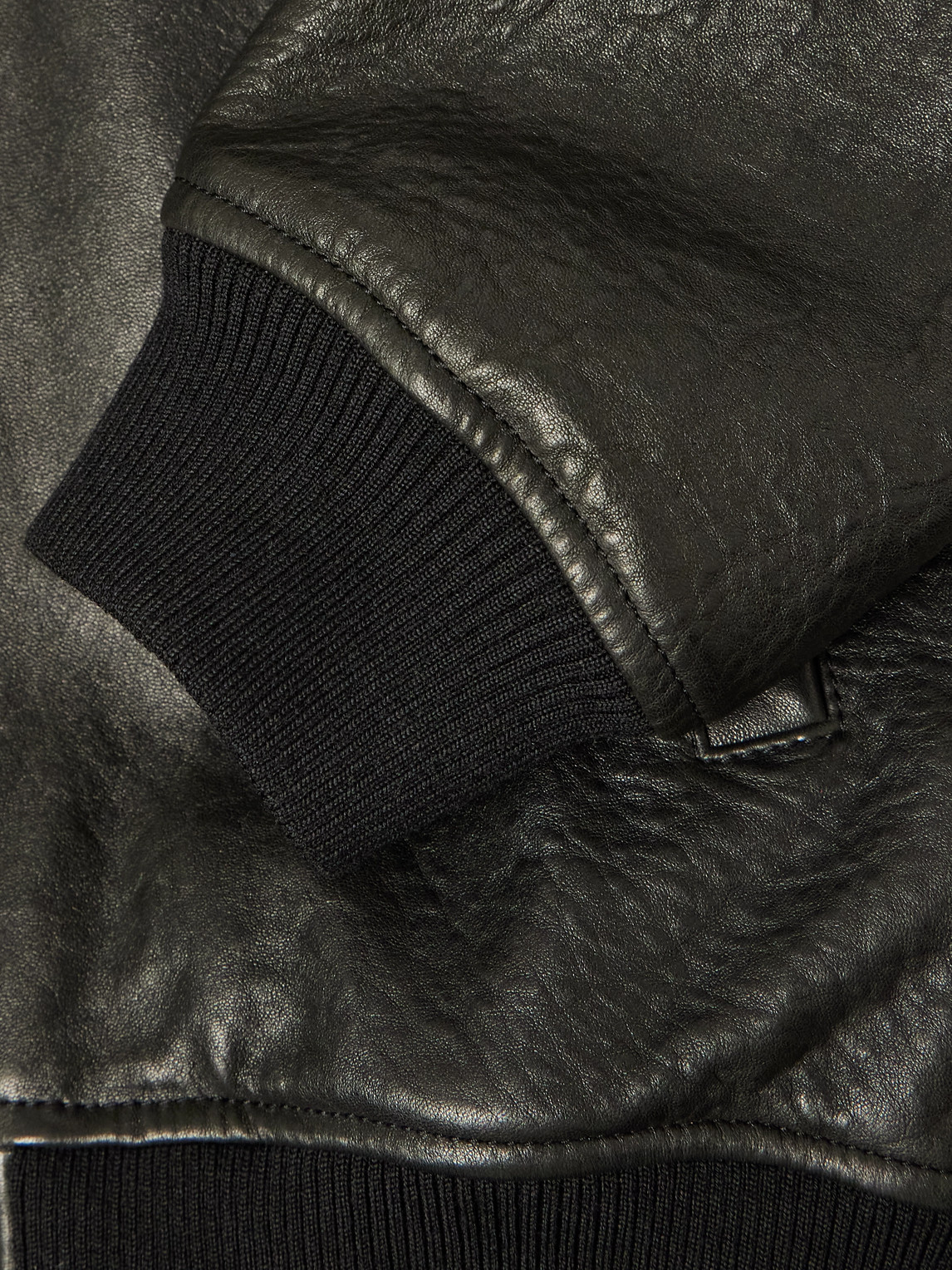 Saint Laurent Teddy Panelled Full-grain Leather Blouson Jacket In Black