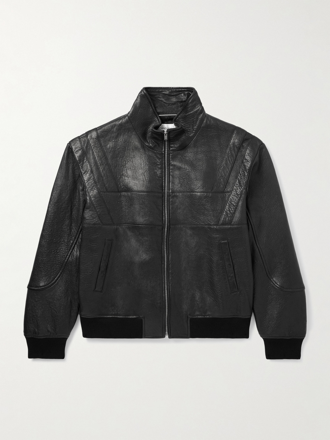 Saint Laurent Teddy Panelled Full-Grain Leather Blouson Jacket - Men