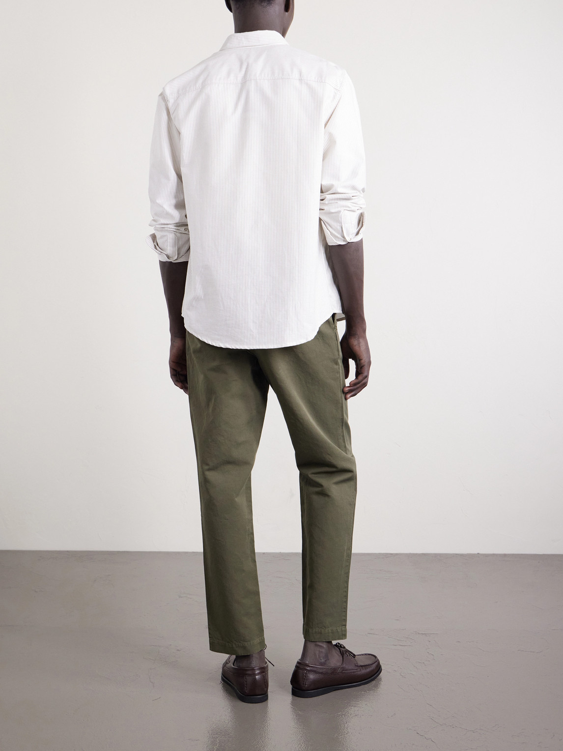 Mr P. - Straight-Leg Cotton And Linen-Blend Twill Drawstring Trousers