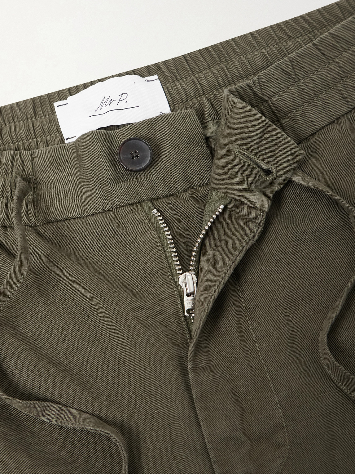 Mr P. - Straight-Leg Cotton And Linen-Blend Twill Drawstring Trousers
