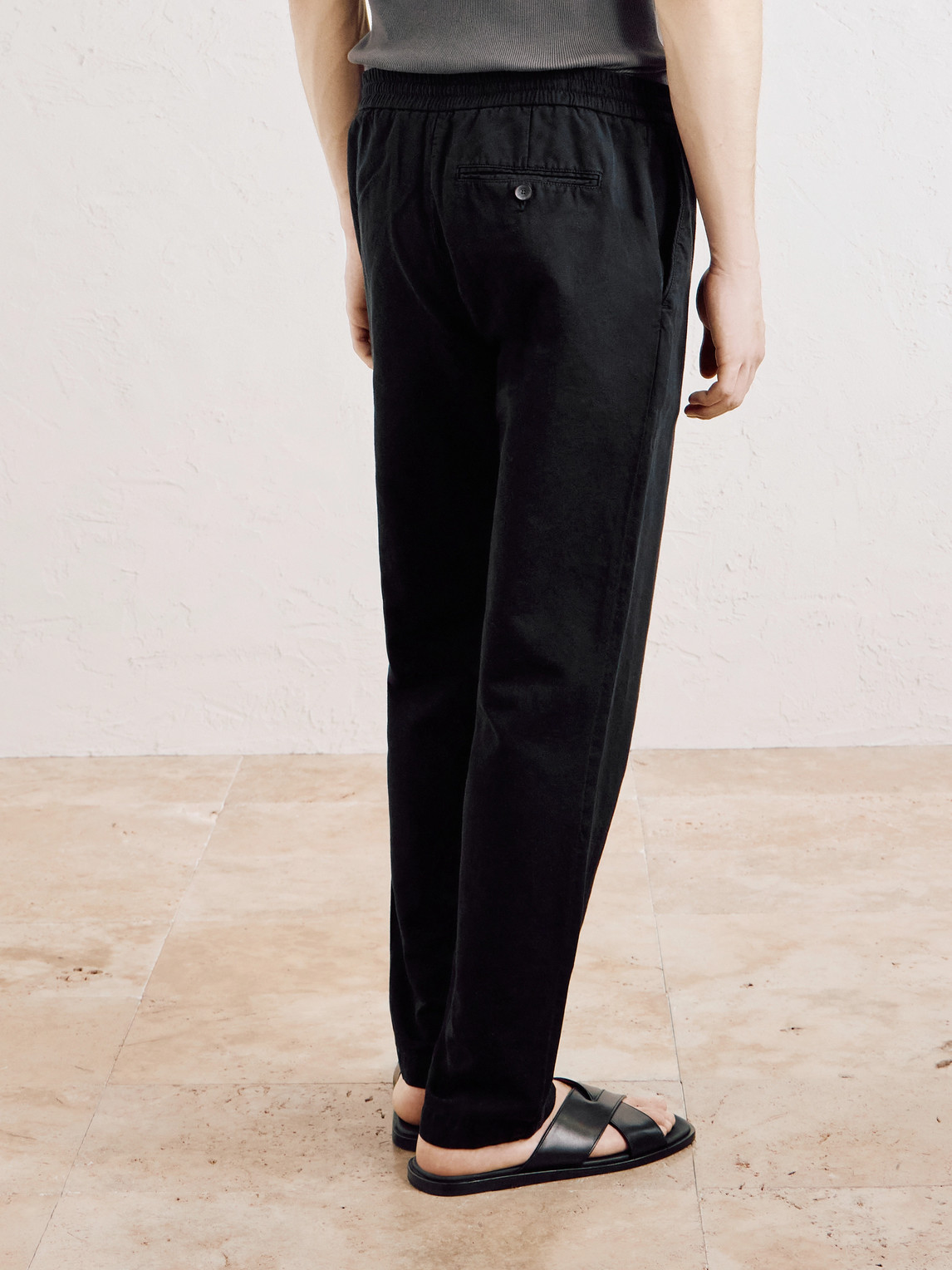 Mr P. - Straight-Leg Cotton And Linen-Blend Twill Drawstring Trousers