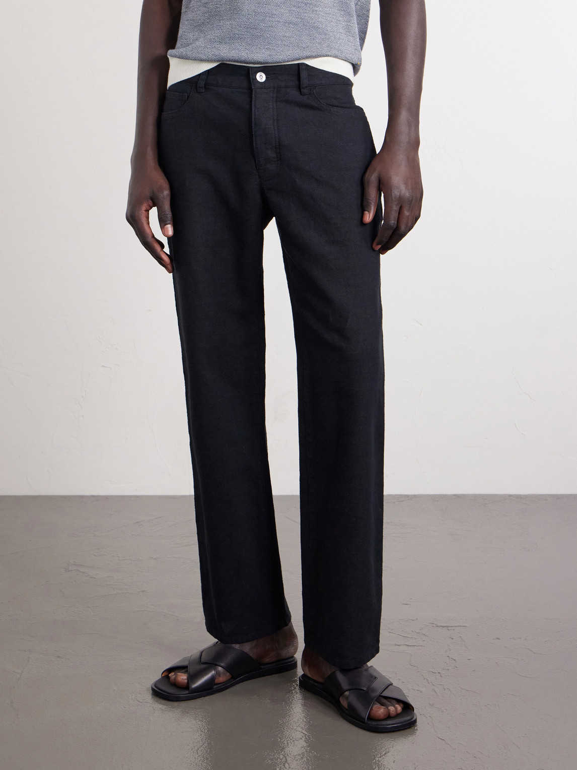 Mr P. - Edward Straight-Leg Linen And Cotton-Blend Trousers