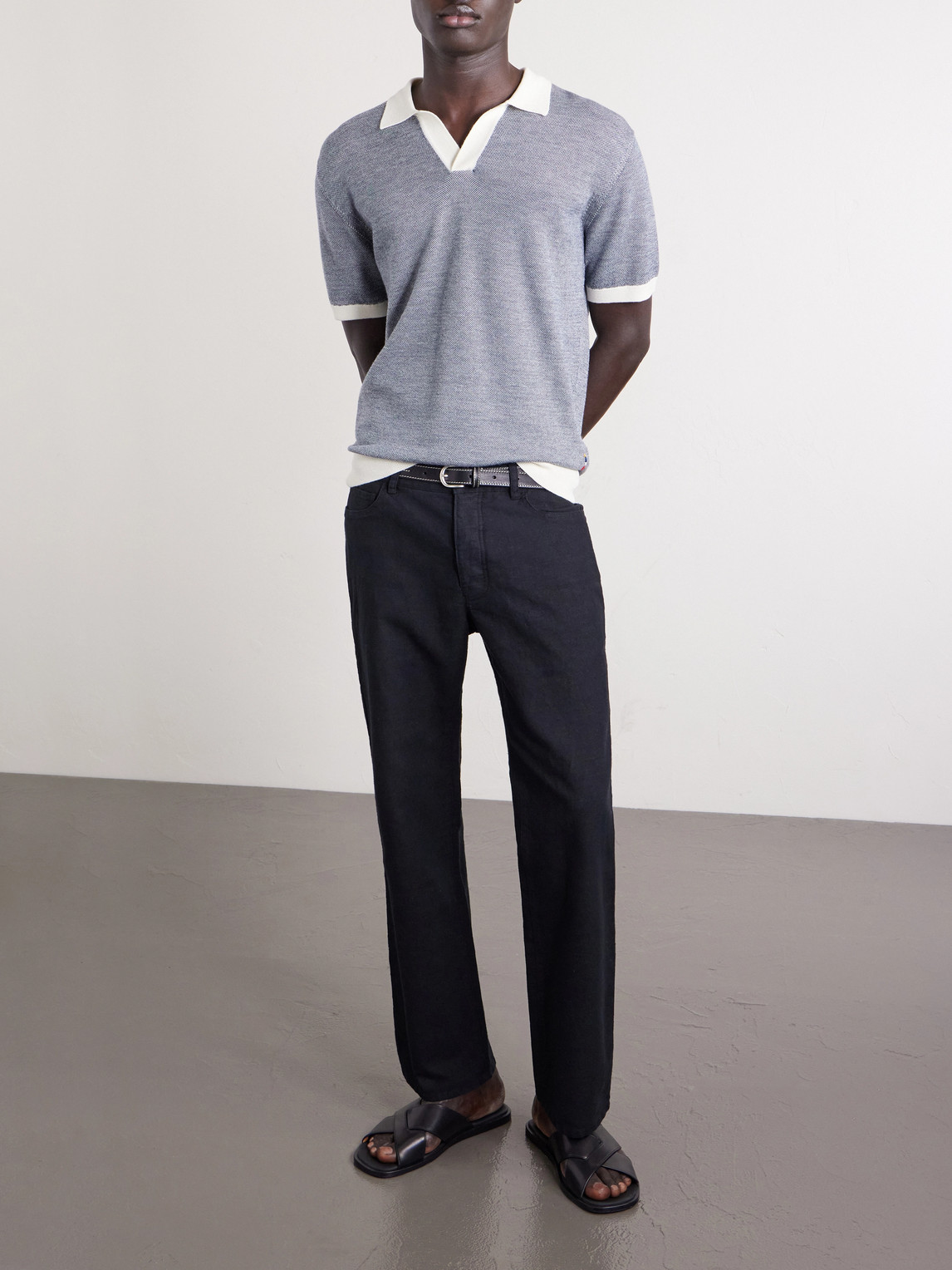 Mr P. - Edward Straight-Leg Linen And Cotton-Blend Trousers