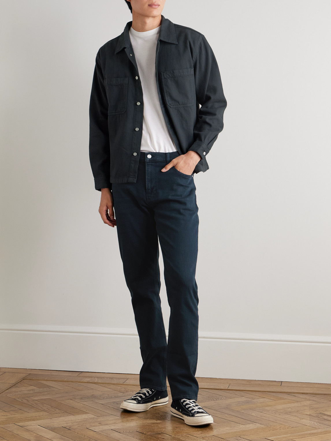 Frame Jetset Modern Straight Denim Jeans In Blue