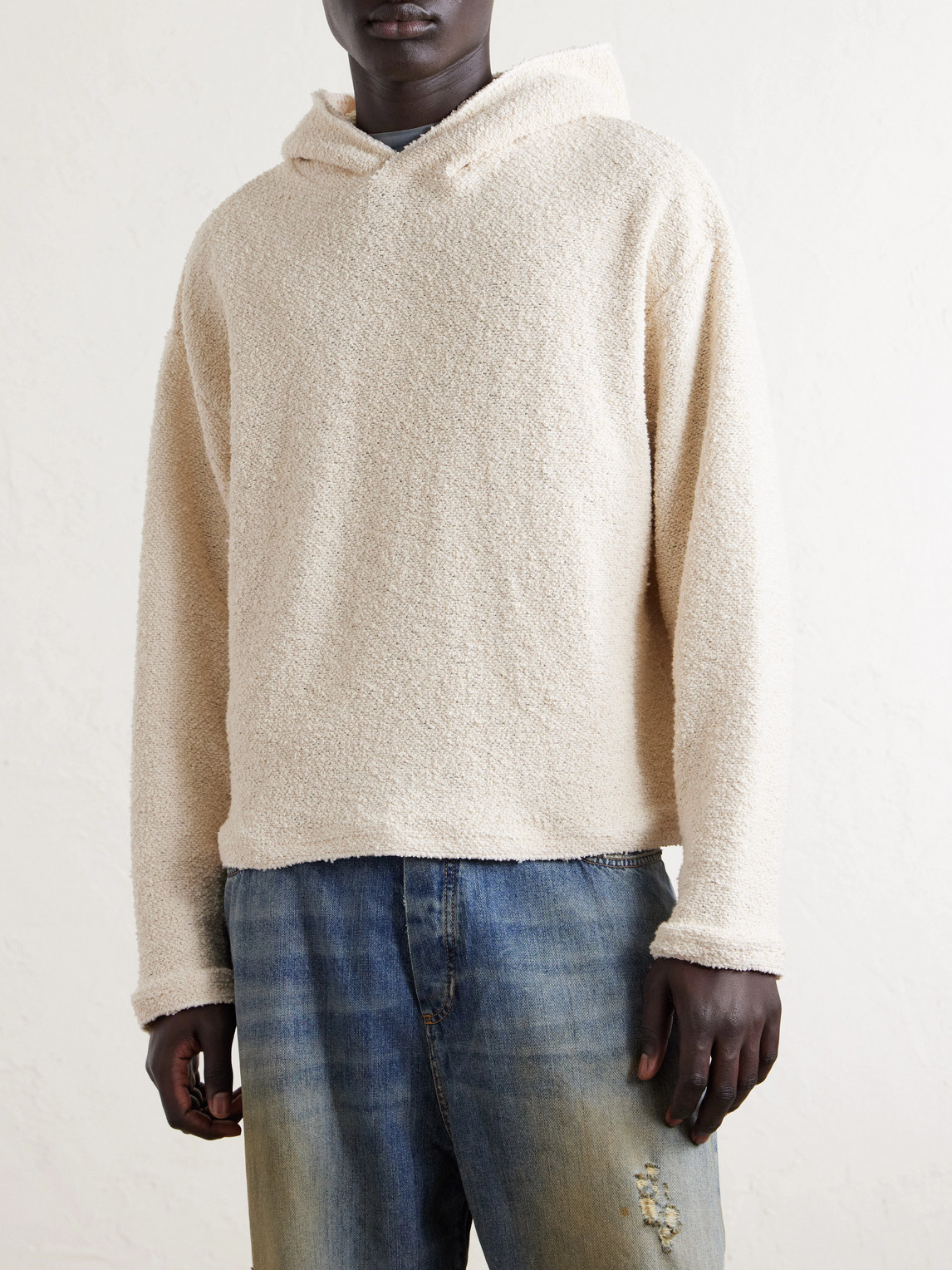  424 - Cotton-blend Bouclé Hoodie - Men - Neutrals - M 