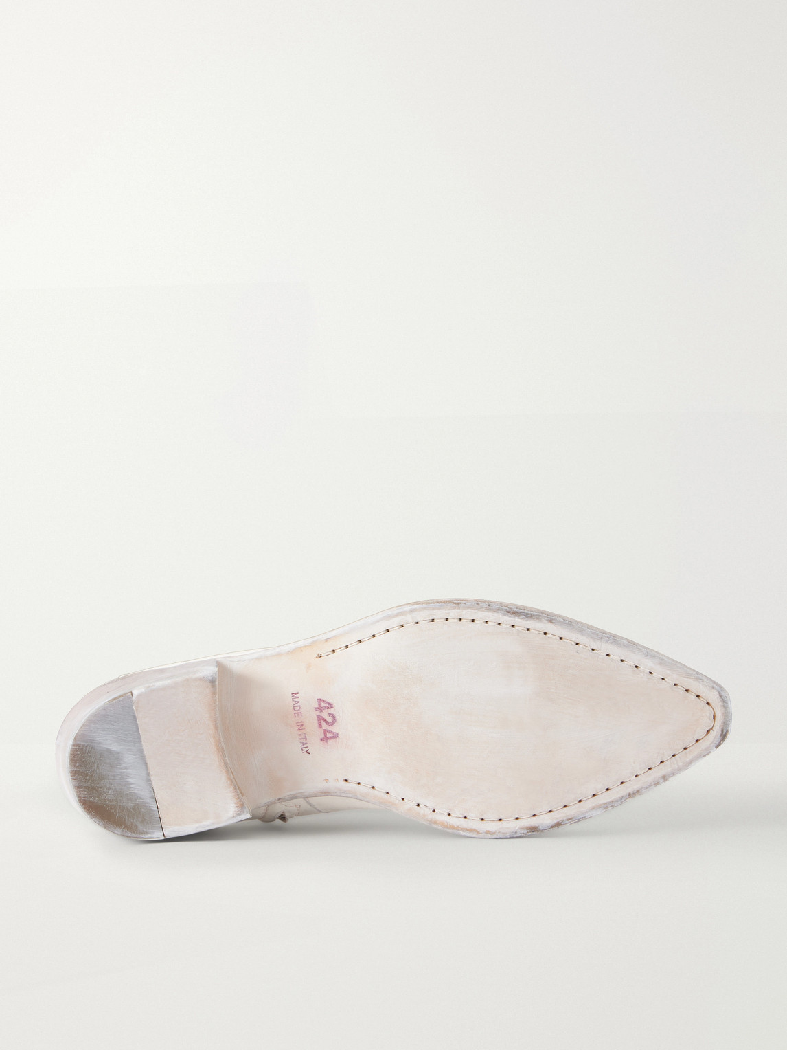 424 Leather Boots In White