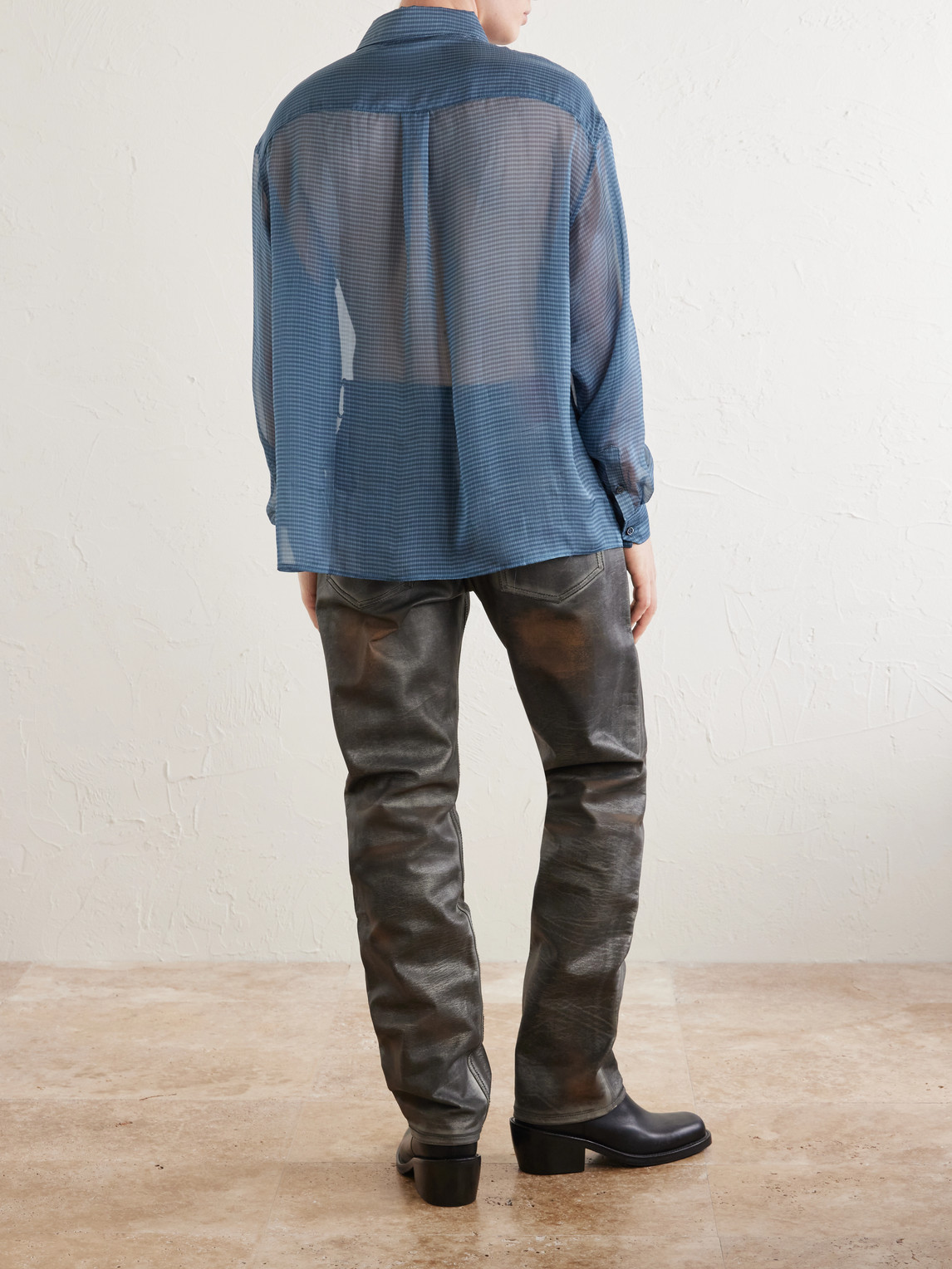  424 - Printed Silk-chiffon Shirt - Men - Blue - It 46 