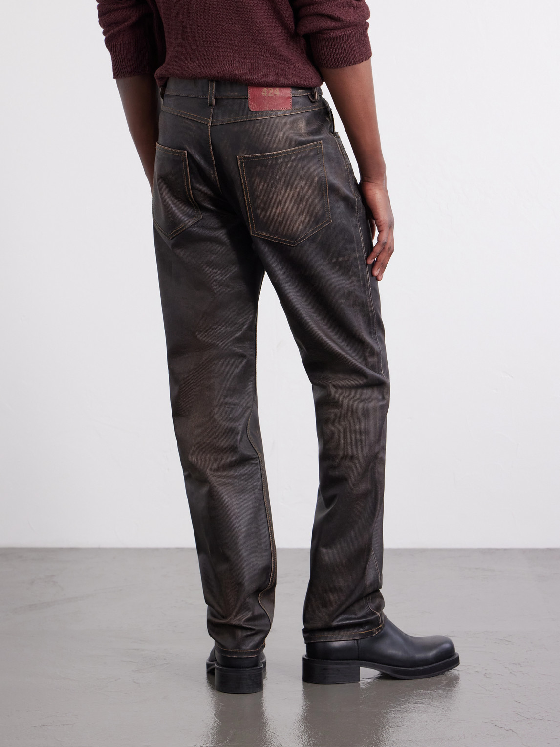  424 - Moto Straight-leg Leather Trousers - Men - Brown - It 46 