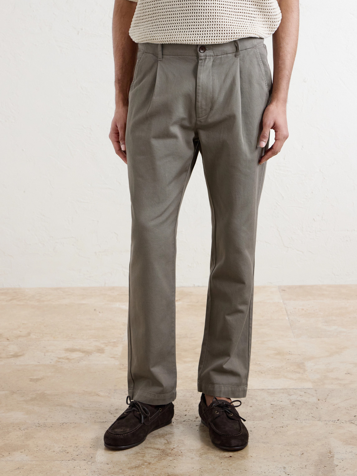 Mr P. - Daniel Tapered Pleated Cotton-Canvas Trousers