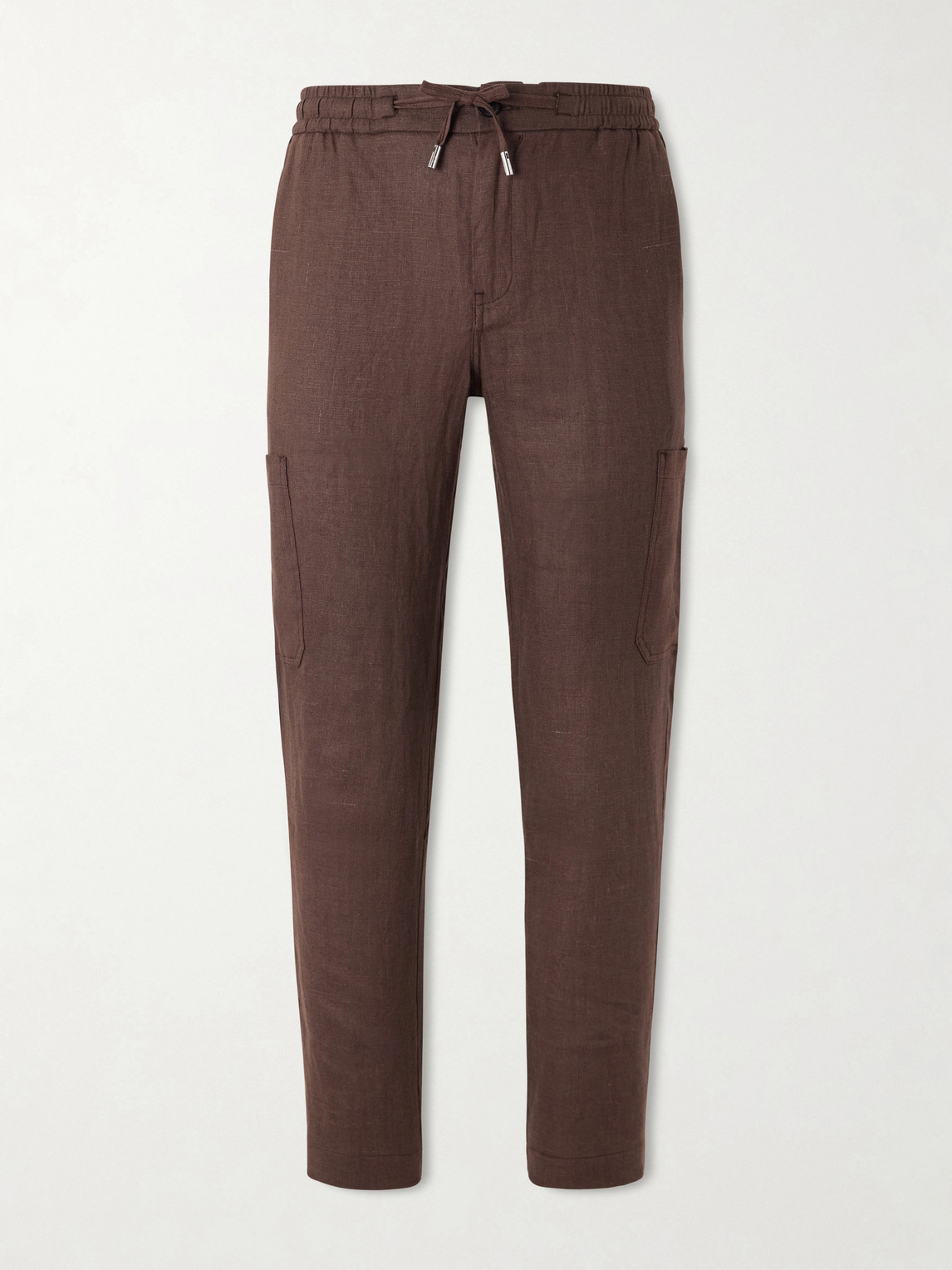 MR P. James Tapered Linen Drawstring Cargo Trousers - Men