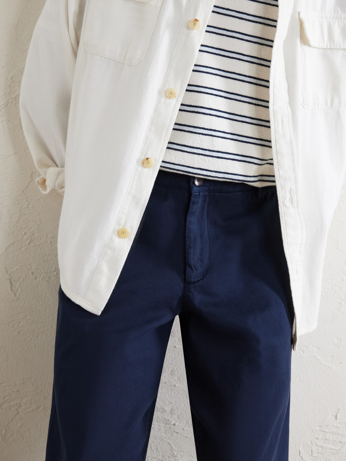 Mr P. - Barrel-Leg Cotton-Twill Trousers