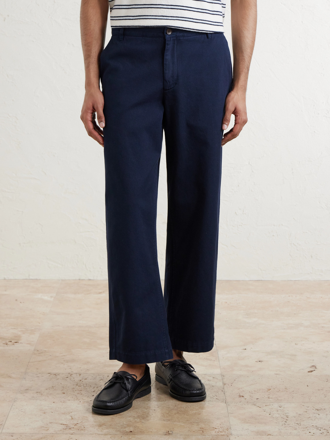 Mr P. - Barrel-Leg Cotton-Twill Trousers