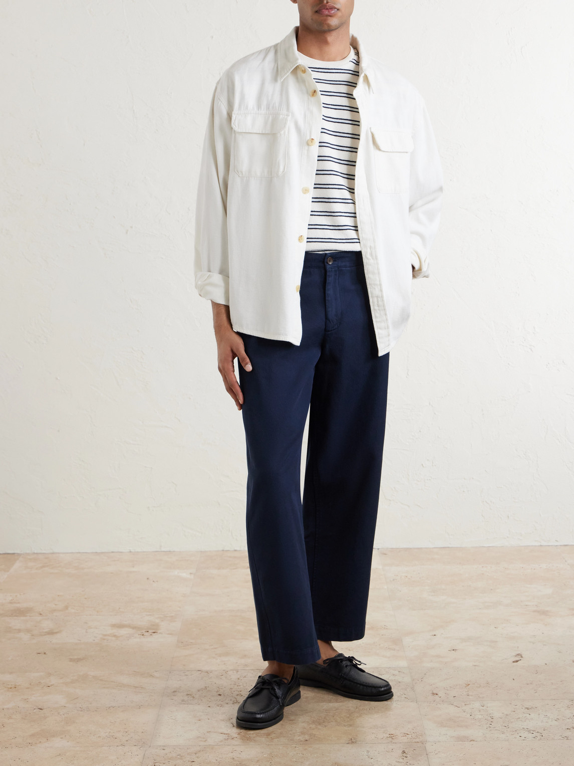 Mr P. - Barrel-Leg Cotton-Twill Trousers