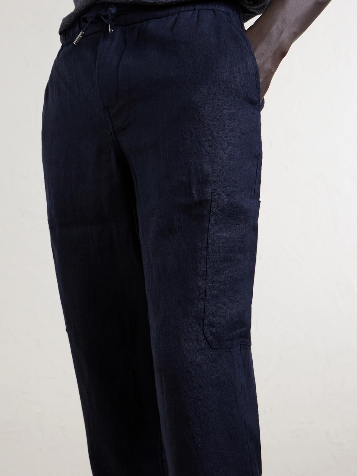 Mr P. - James Tapered Linen Drawstring Cargo Trousers