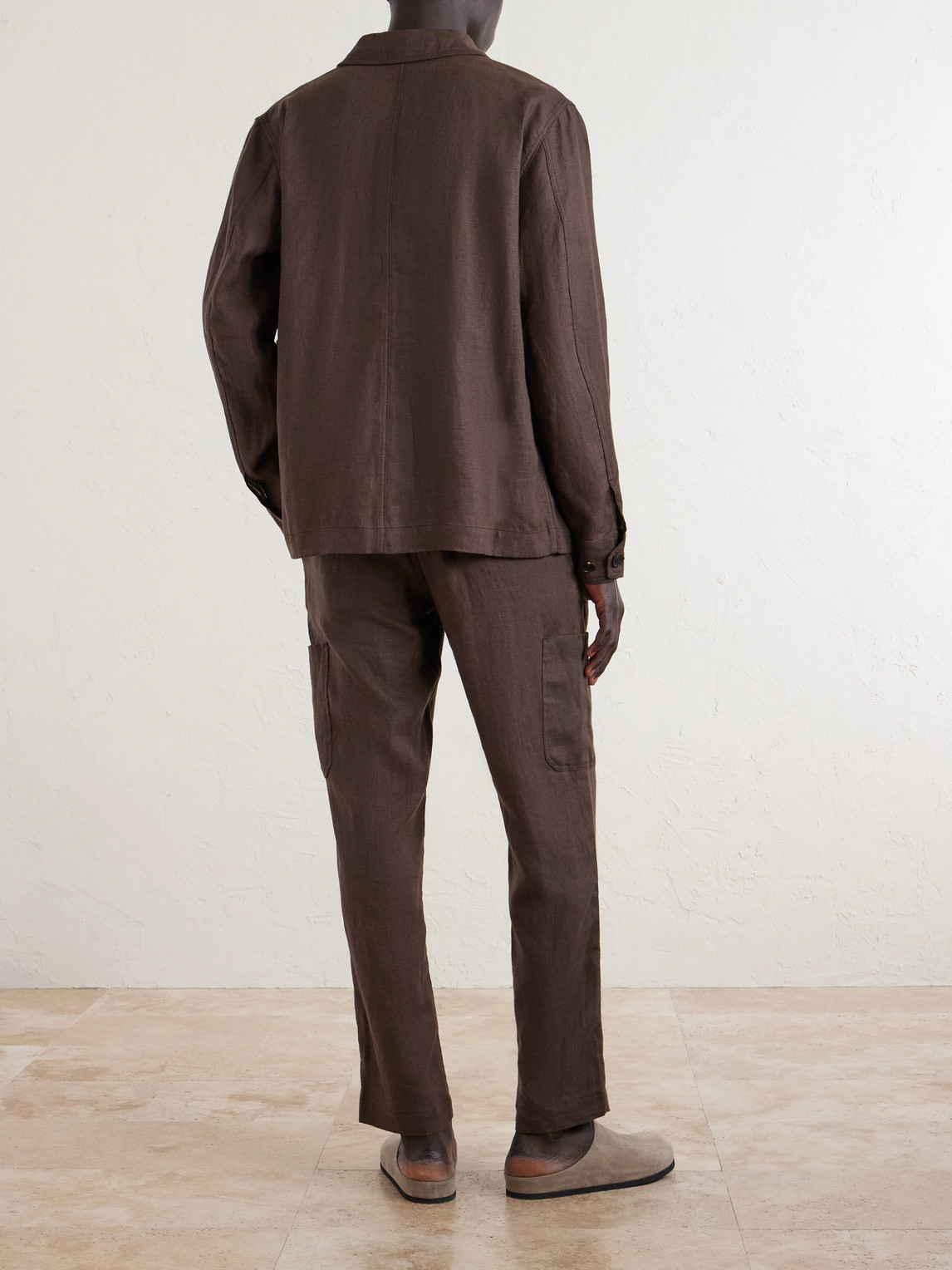 Mr P. - Linen Overshirt - Men - Brown - Xs 