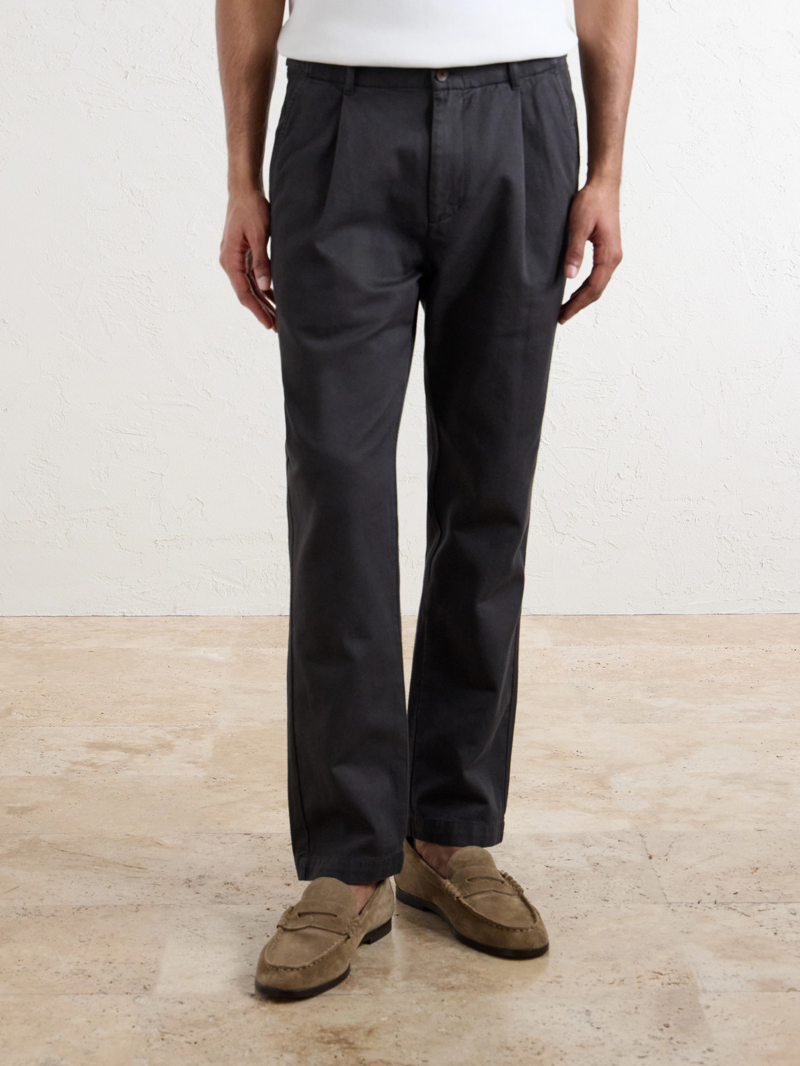 Mr P. - Daniel Tapered Pleated Cotton-Canvas Trousers