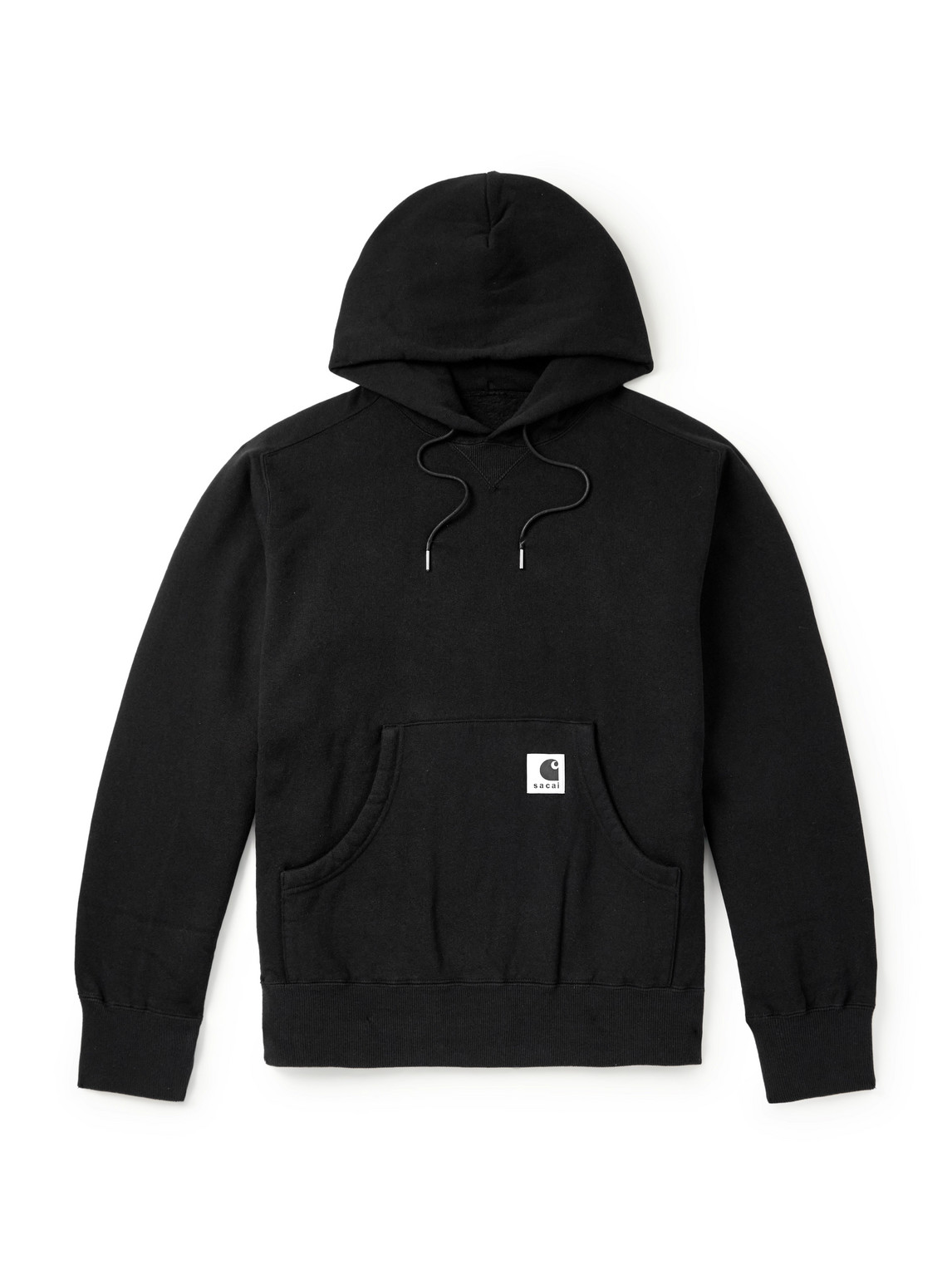 Sacai X Carhartt Wip Logo Patch Hooded Sweatshirt In Black