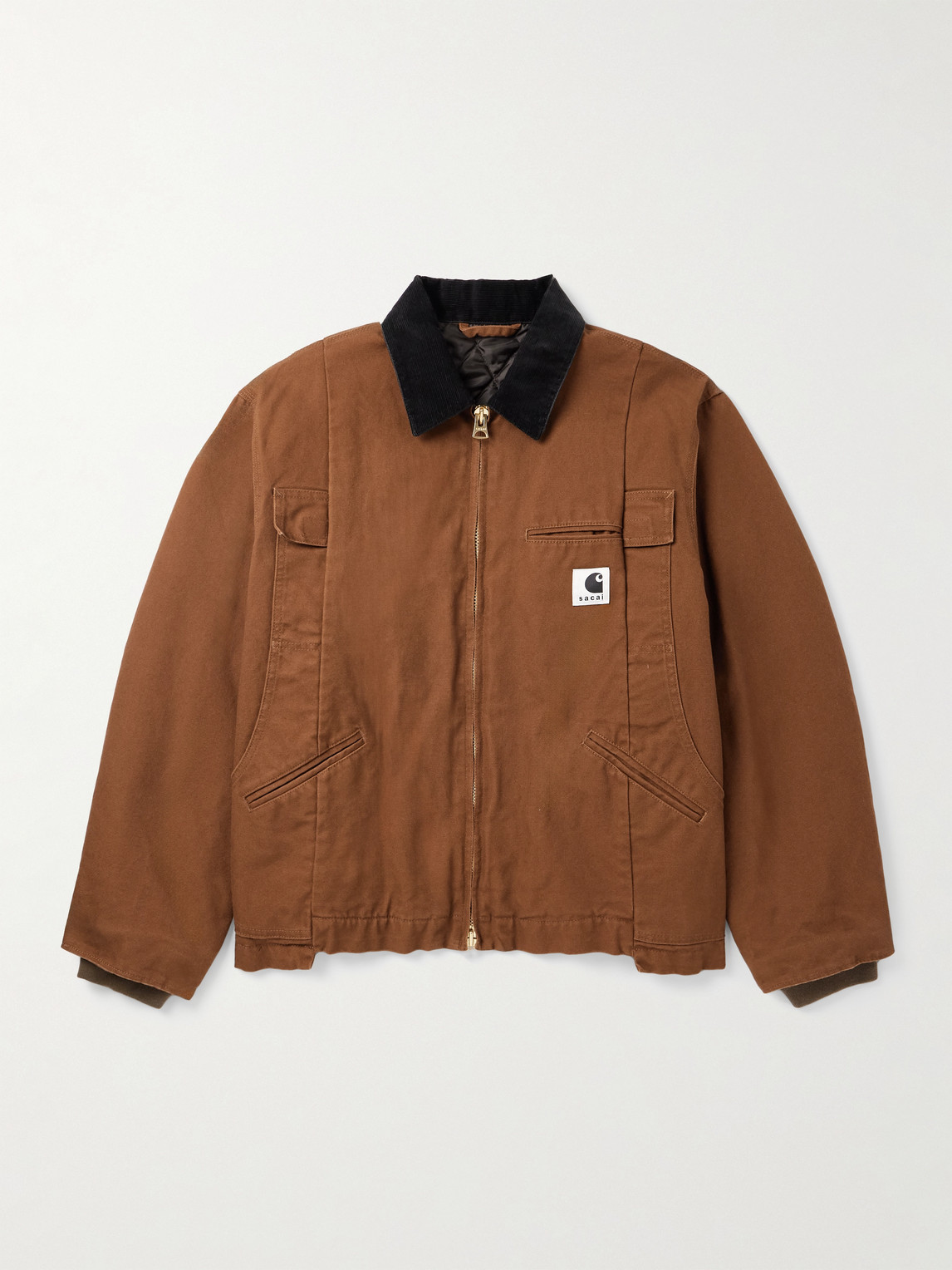 Sacai Carhartt WIP Cotton Corduroy-Trimmed Panelled Cotton-Canvas Jacket - Men
