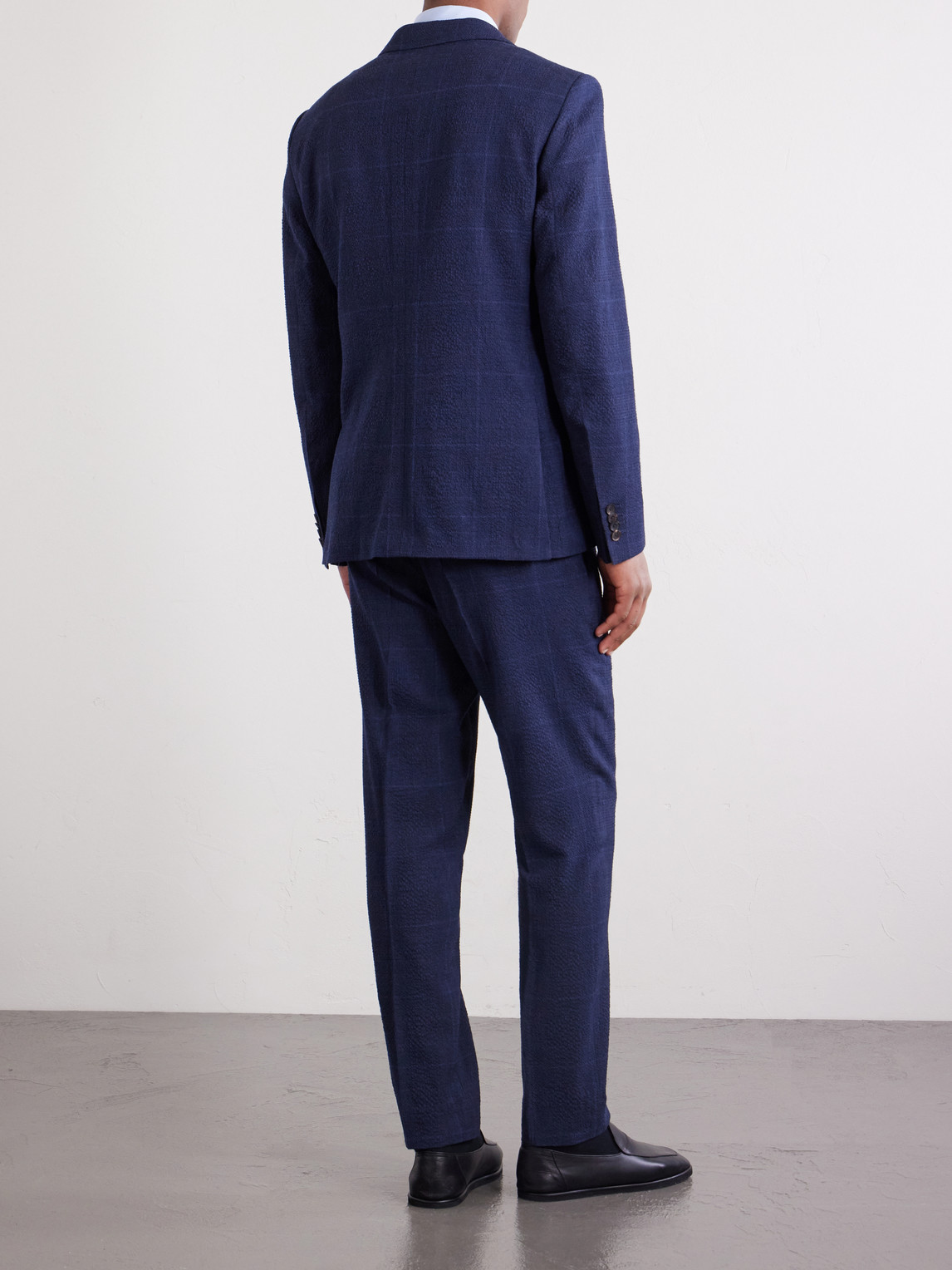 Mr P. - Double-Breasted Checked Wool-Blend Suit Jacket