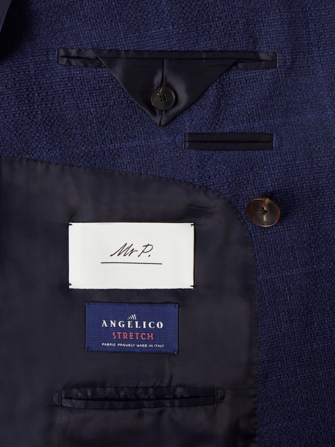 Mr P. - Double-Breasted Checked Wool-Blend Suit Jacket