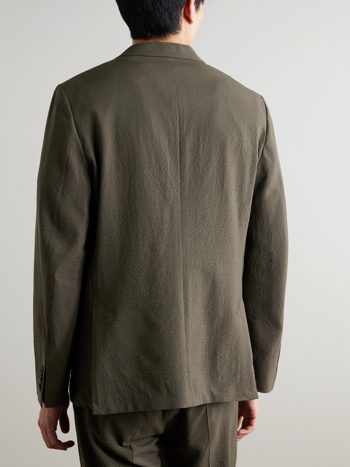  Mr P. - Wool-blend Seersucker Suit Jacket - Men - Green - 36 