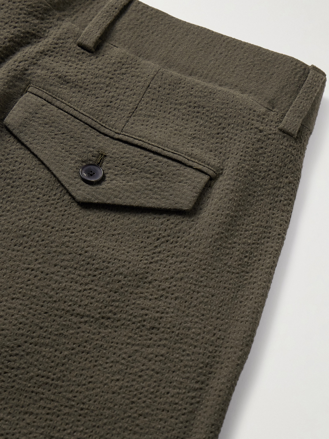 Mr P. - Straight-Leg Wool-Blend Seersucker Trousers