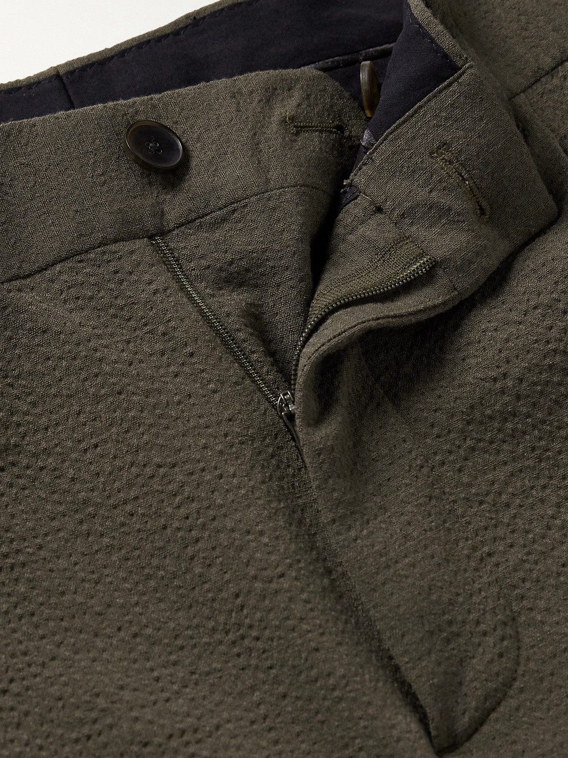 Mr P. - Straight-Leg Wool-Blend Seersucker Trousers