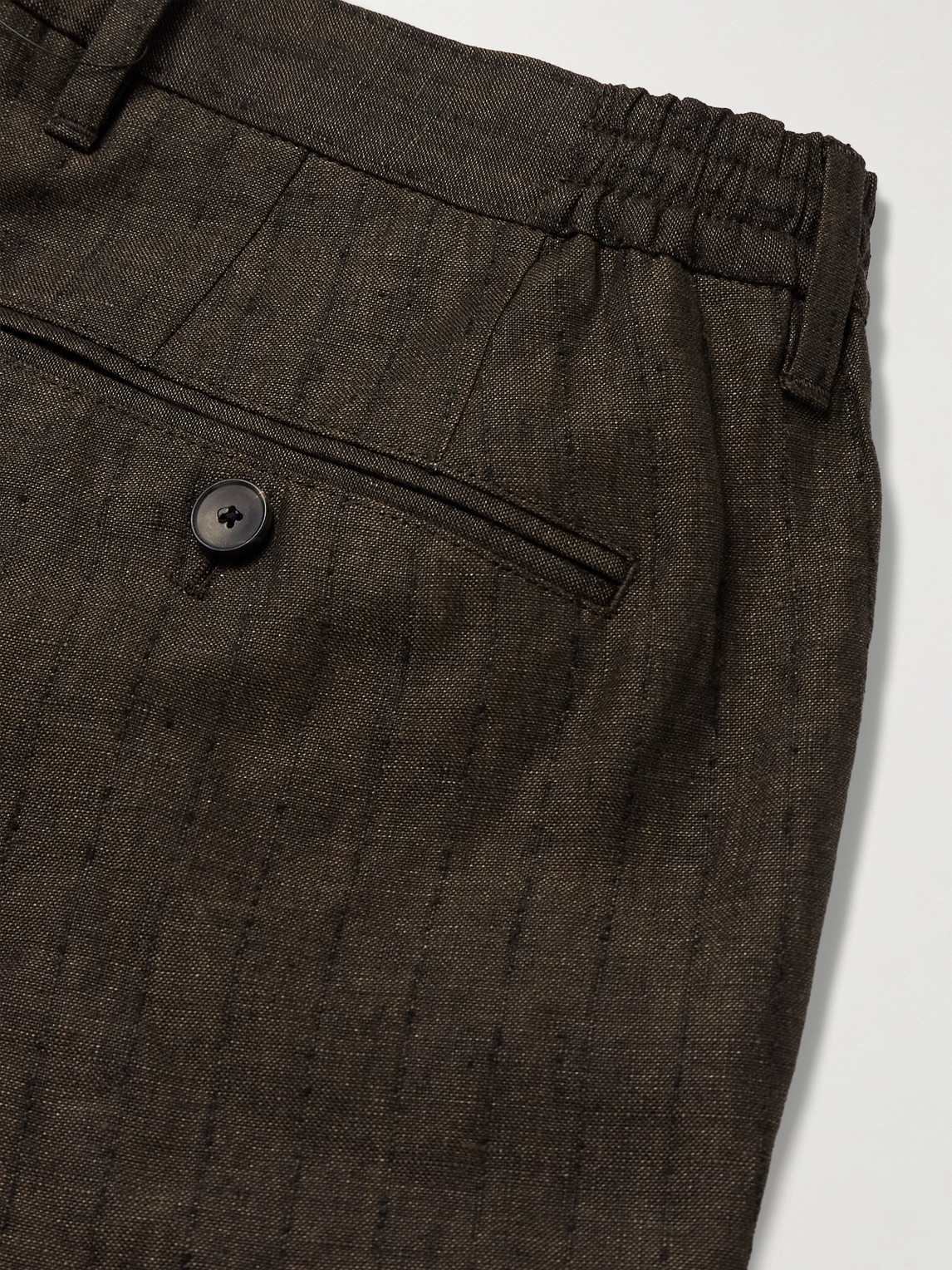Mr P. - Straight-Leg Striped Linen Suit Trousers
