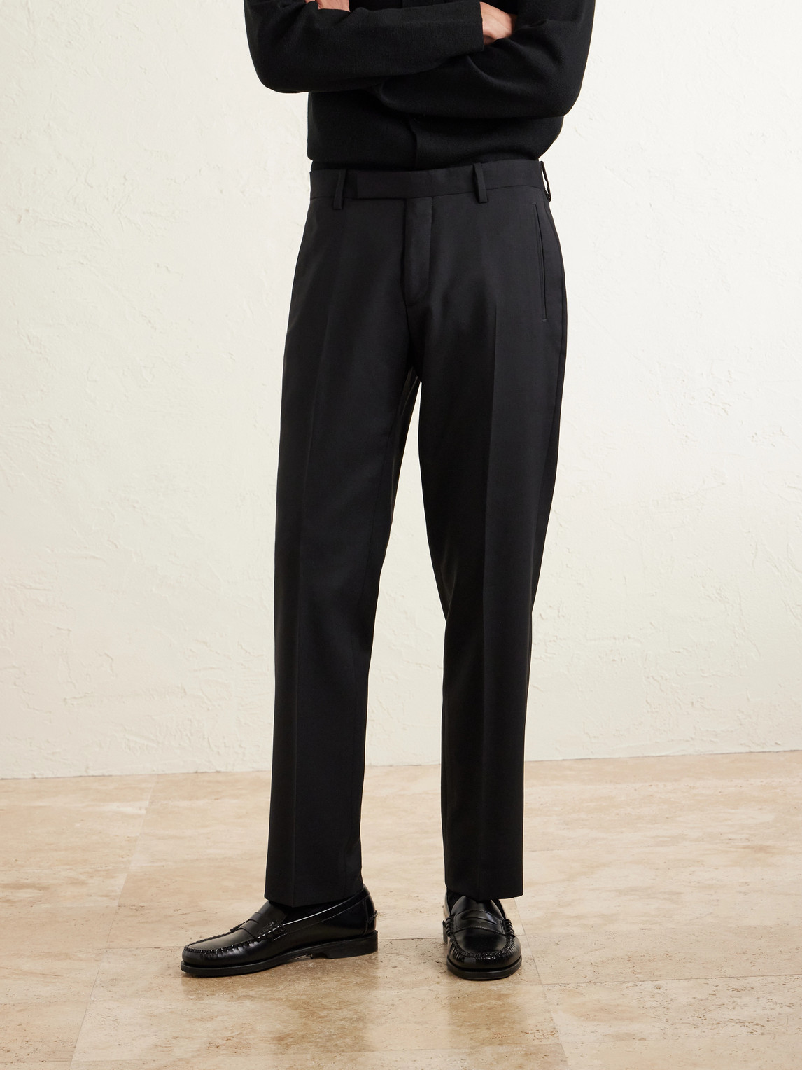 Mr P. - Mike Straight-Leg Grain De Poudre Wool Suit Trousers