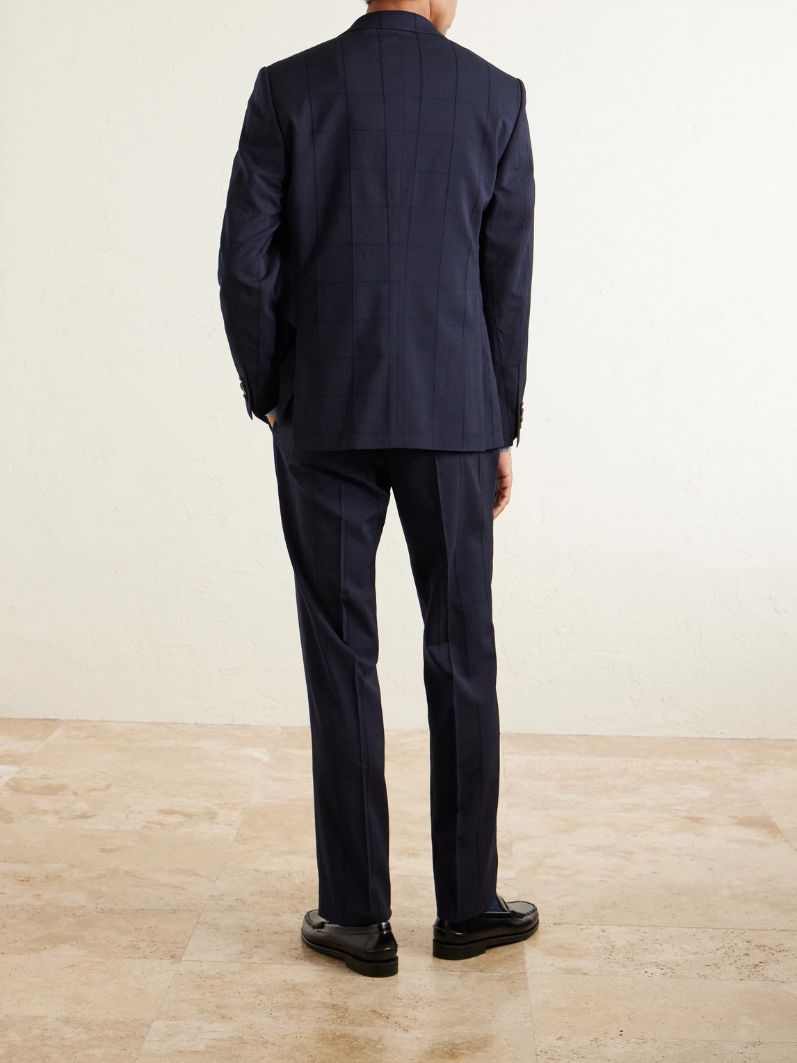 Mr P. - Straight-Leg Checked Wool-Blend Suit Trousers