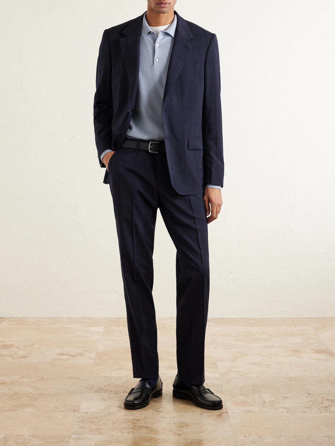 Mr P. - Straight-Leg Checked Wool-Blend Suit Trousers