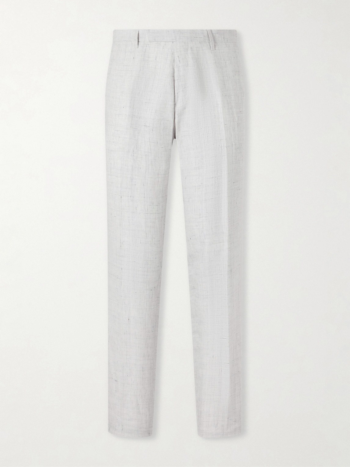 MR P. Linen Delave Check Slim Suit Trousers - Men