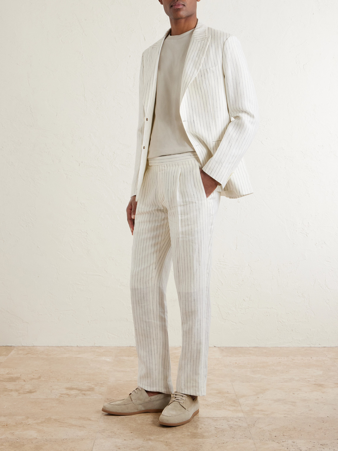 Mr P. - Pinstriped Linen Suit Jacket