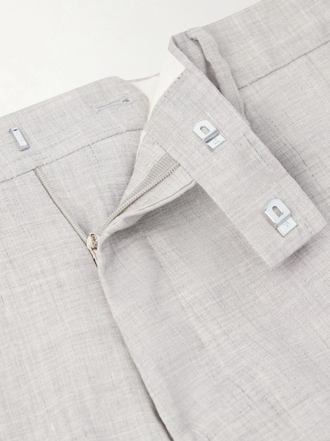 Mr P. - Straight-Leg Linen And Wool-Blend Suit Trousers