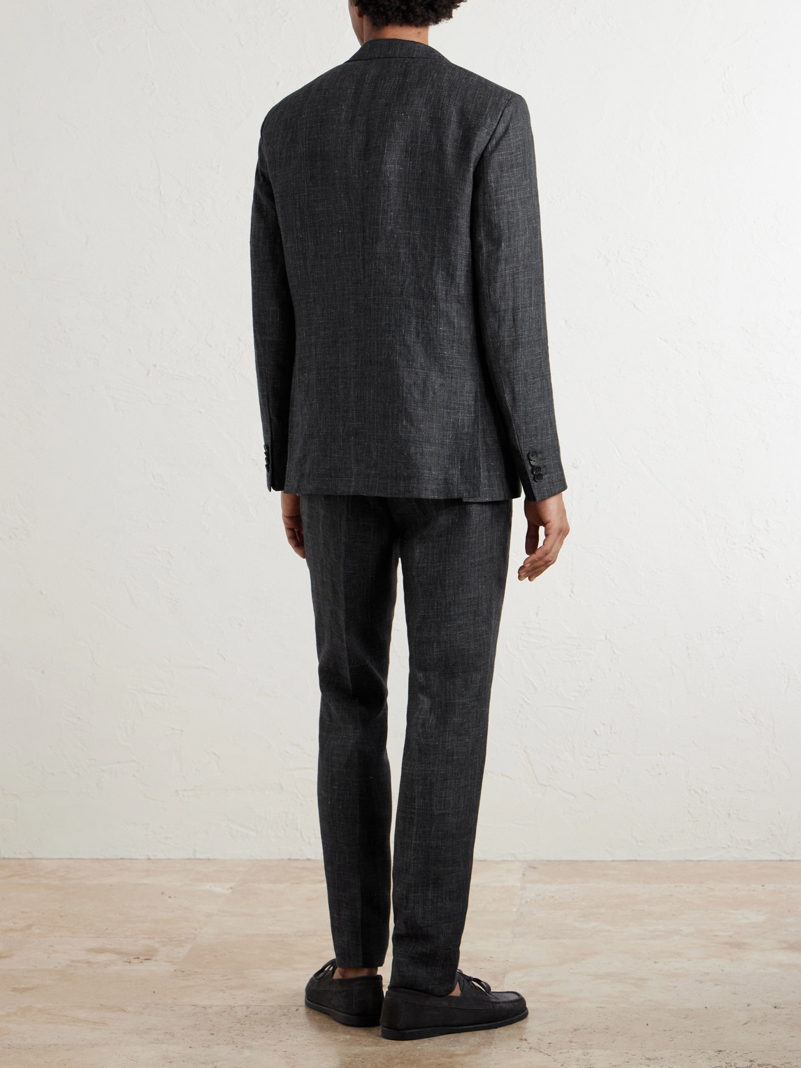  Mr P. - Delave Linen Check Jacket - Men - Gray - 38 