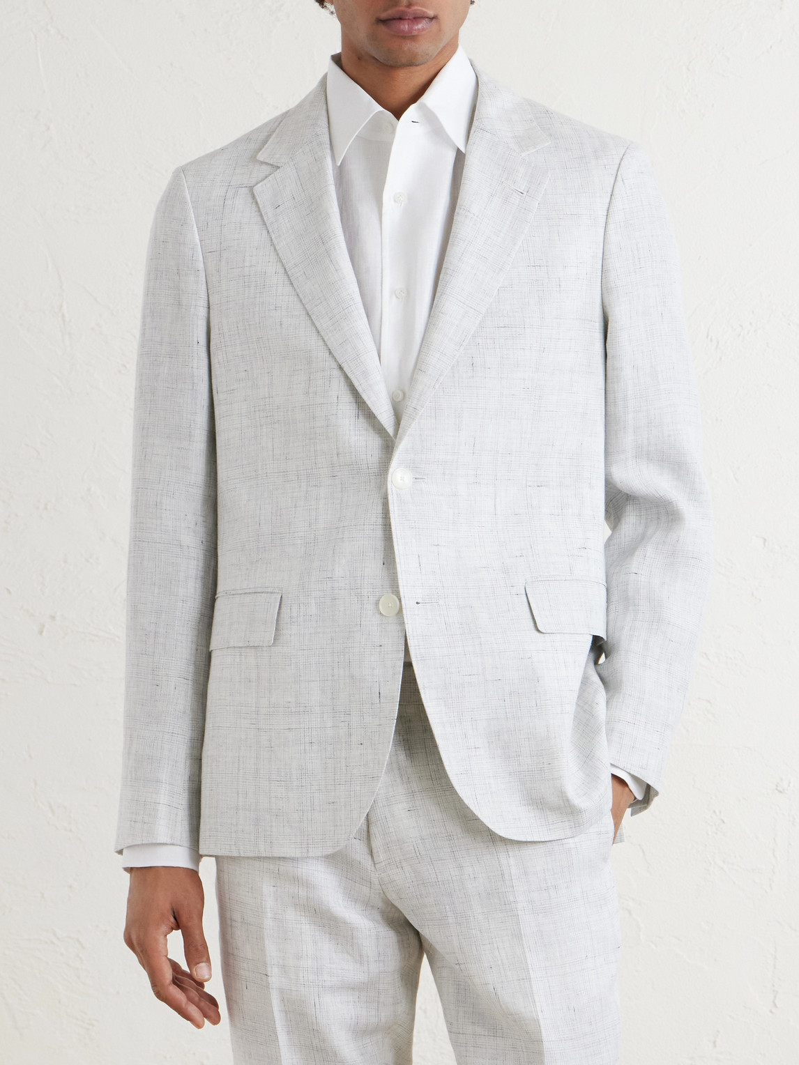  Mr P. - Delave Linen Check Suit Jacket - Men - Gray - 36 