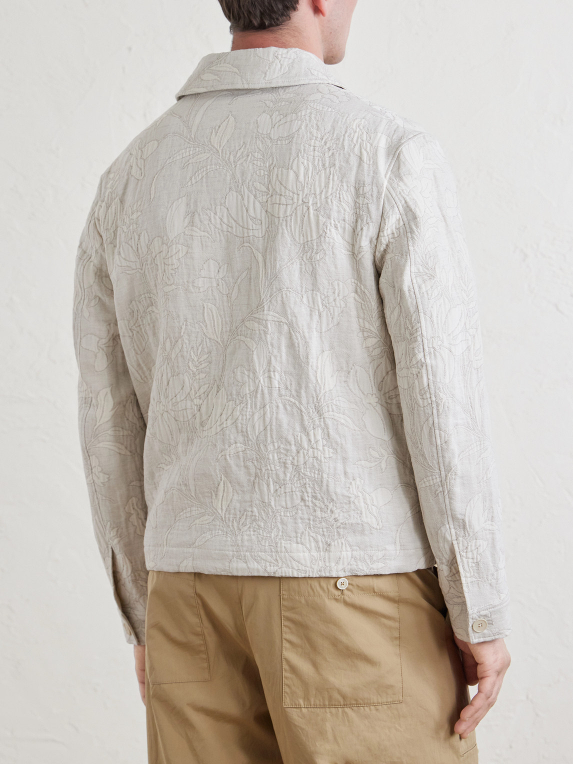  Mr P. - Cotton And Linen-blend Jacquard Blouson Jacket - Men - White - Xs 