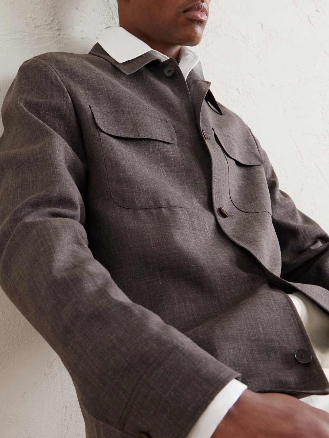 Mr P. - Wool, Silk And Linen-Blend Overshirt