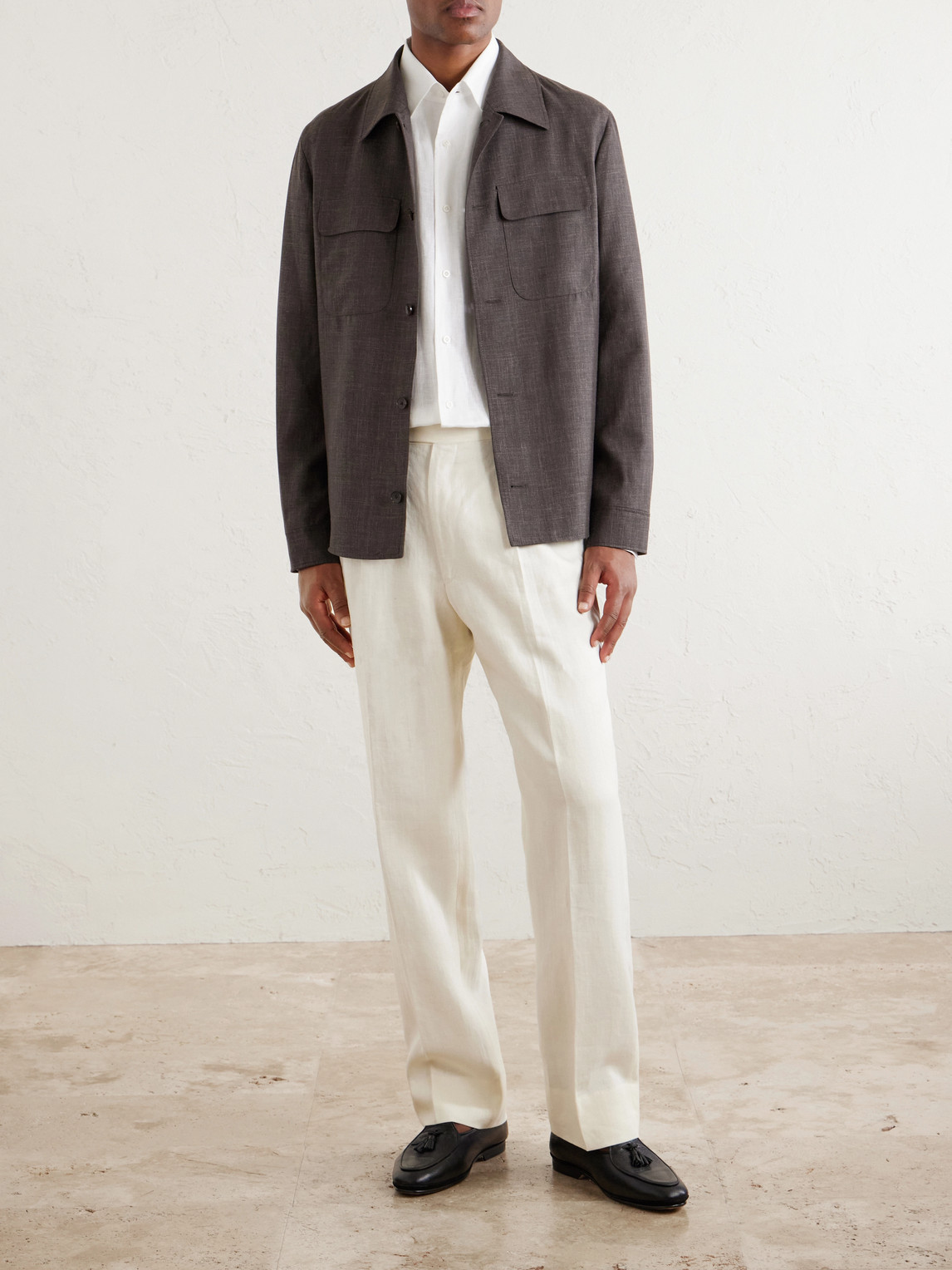 Mr P. - Wool, Silk And Linen-Blend Overshirt