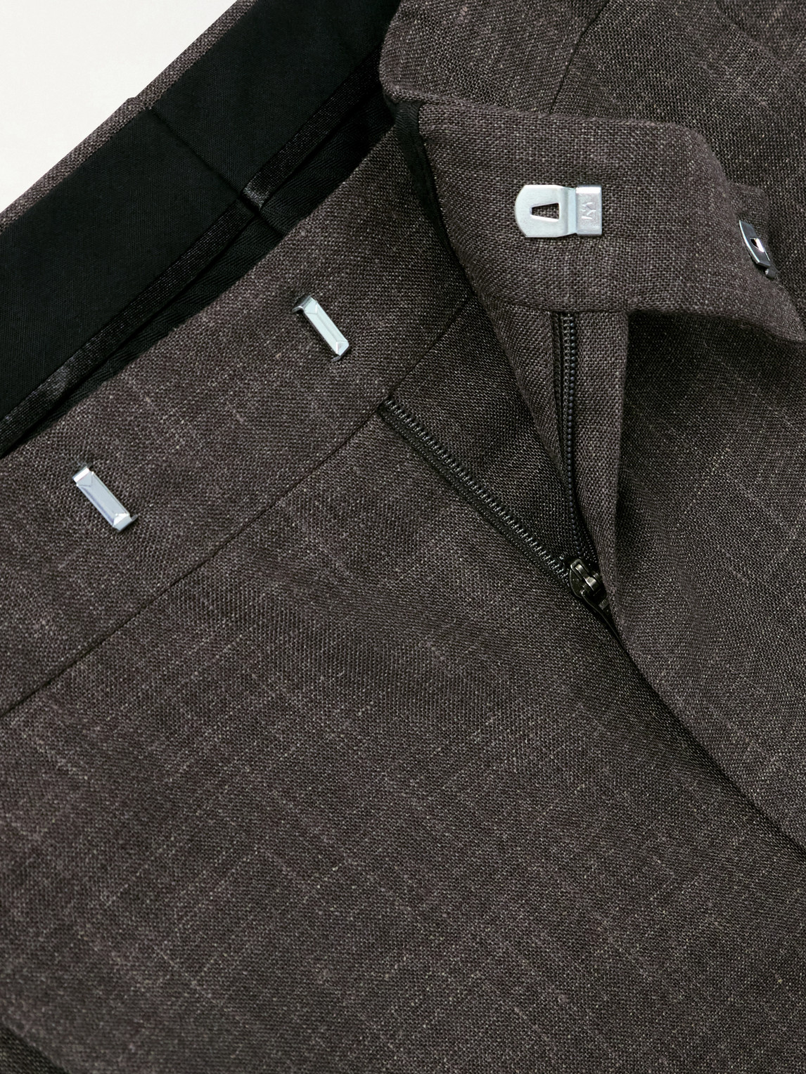 Mr P. - Straight-Leg Pleated Wool, Silk And Linen-Blend Suit Trousers