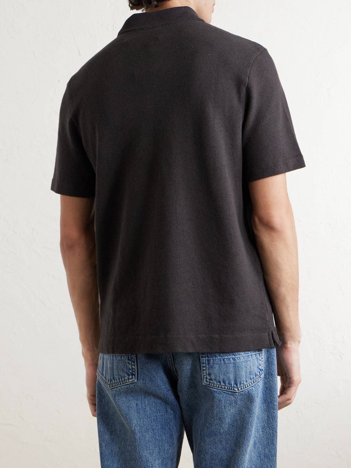 Mr P. - Organic Cotton And Linen-Blend Piqué Polo Shirt