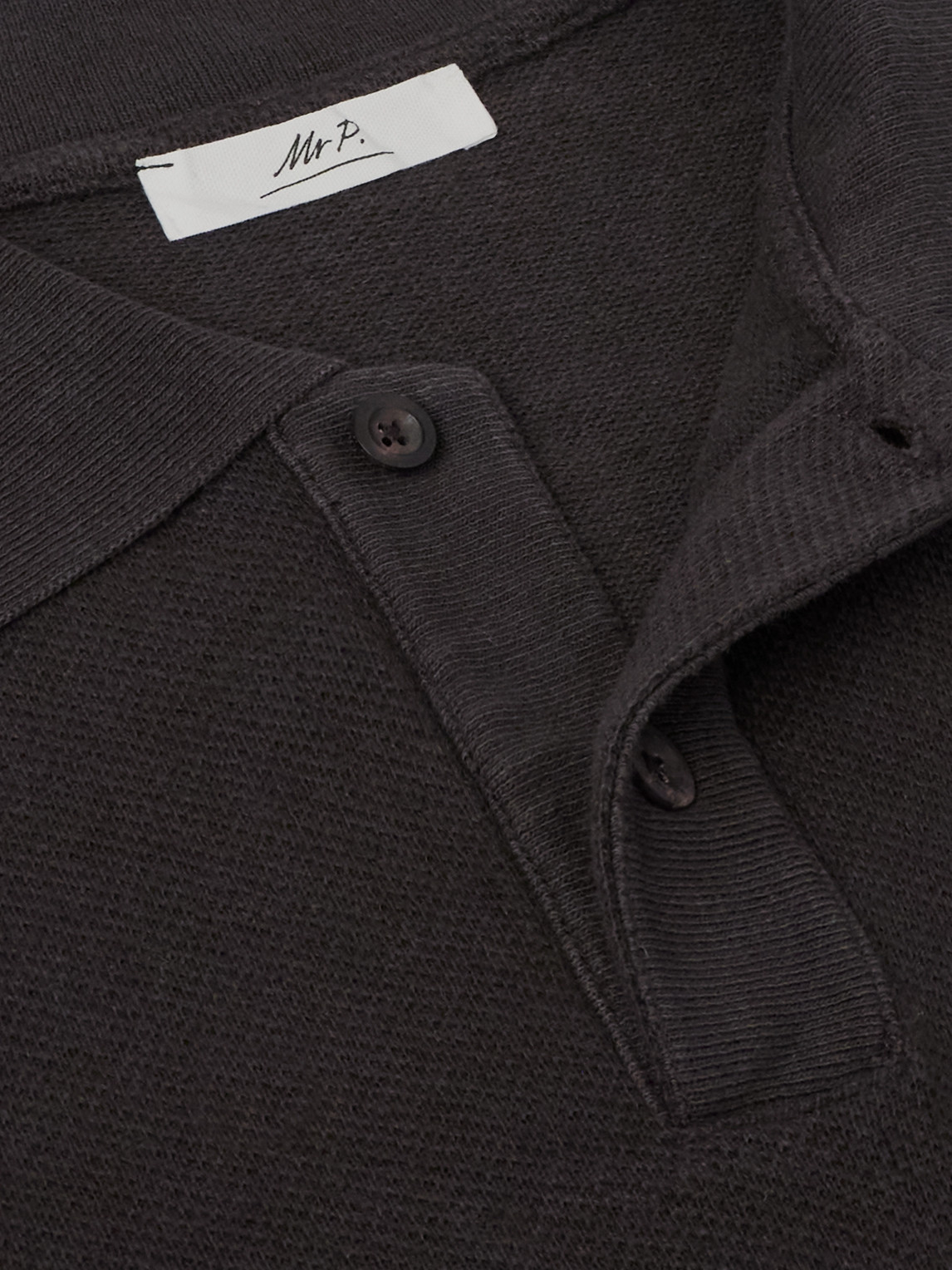 Mr P. - Organic Cotton And Linen-Blend Piqué Polo Shirt