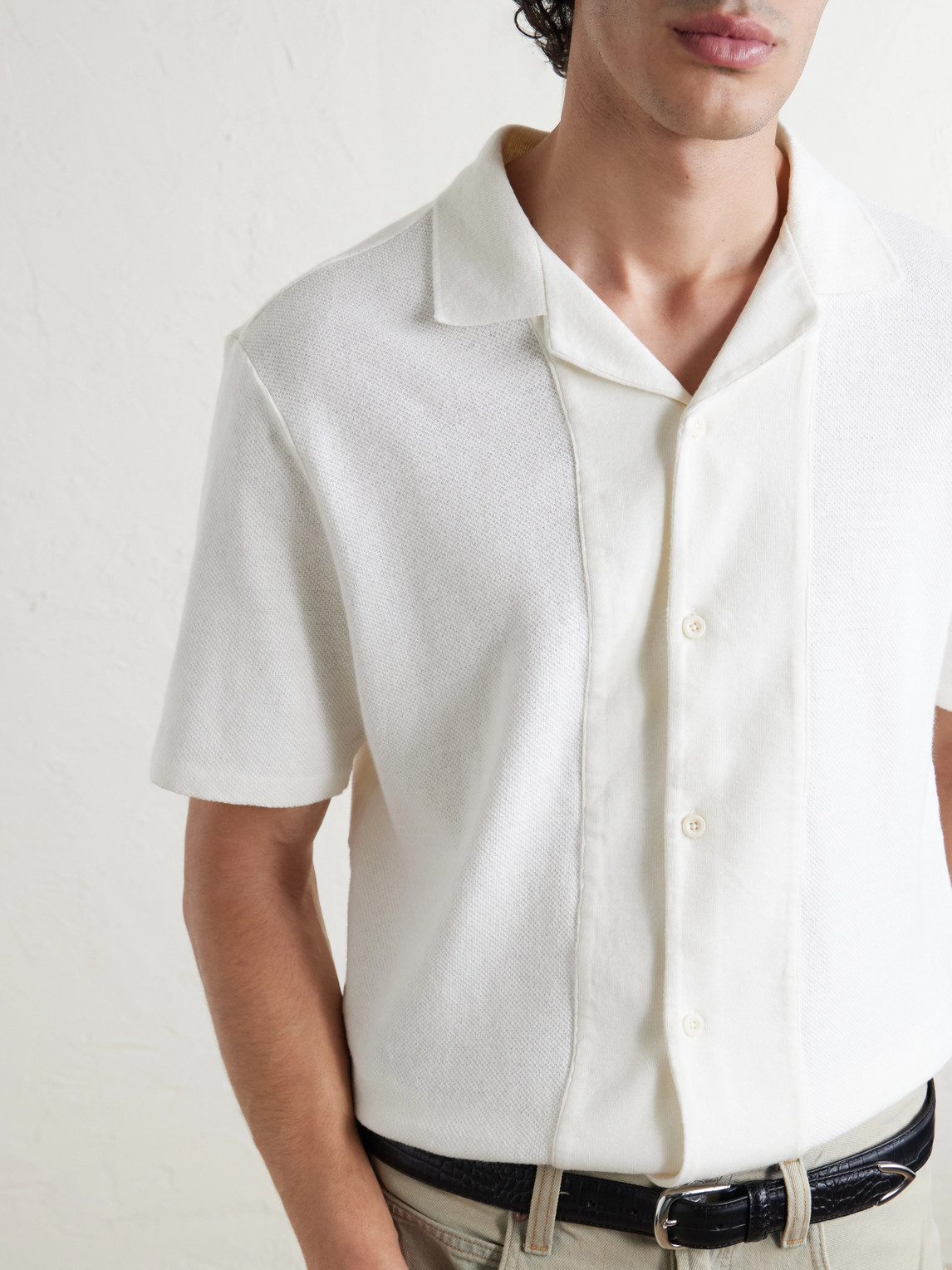 Mr P. - Camp-Collar Linen And Organic Cotton-Blend Shirt