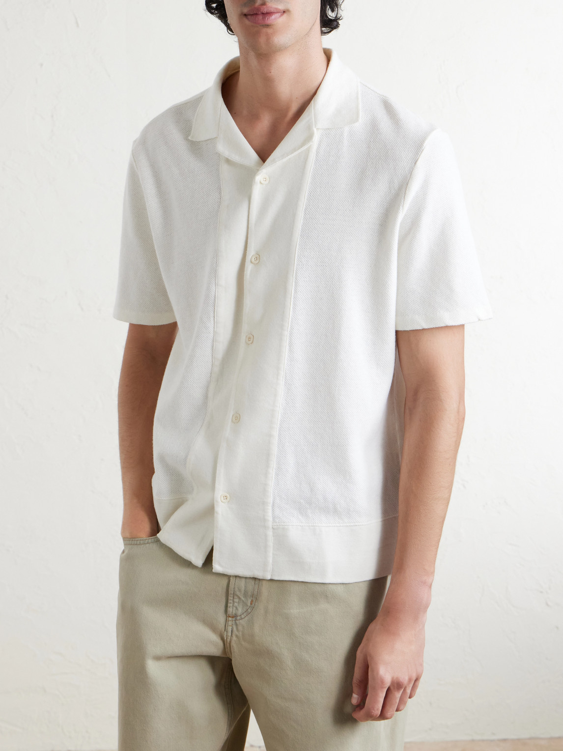 Mr P. - Camp-Collar Linen And Organic Cotton-Blend Shirt