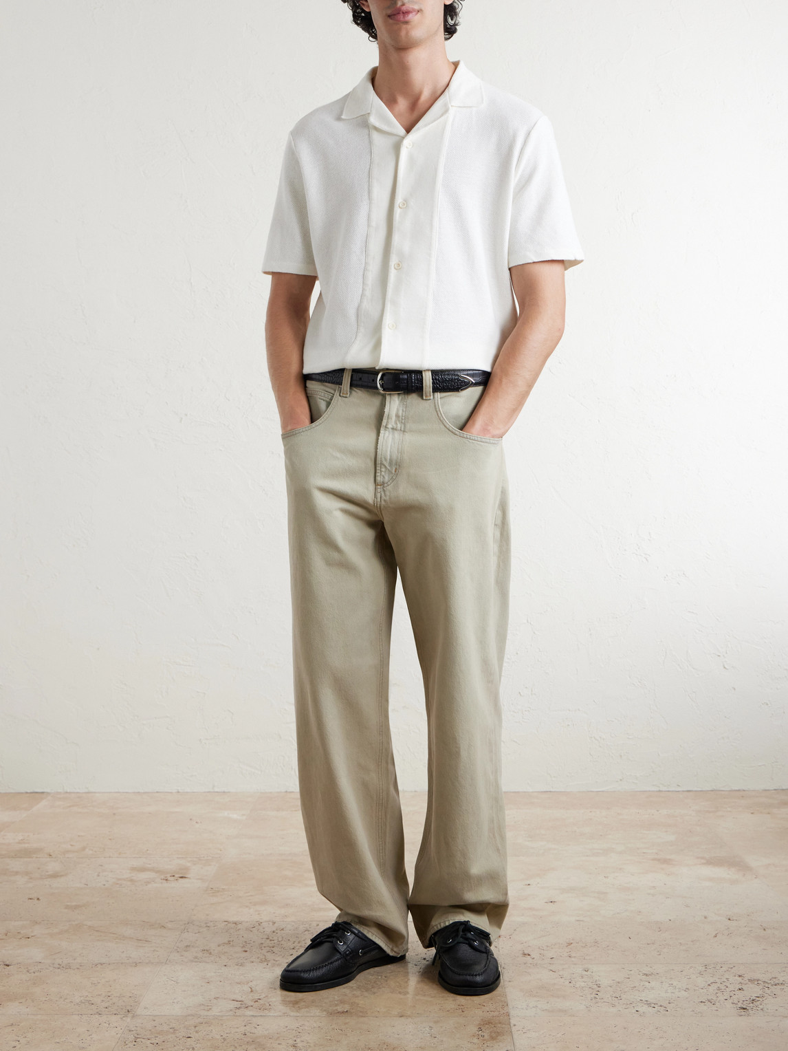 Mr P. - Camp-Collar Linen And Organic Cotton-Blend Shirt