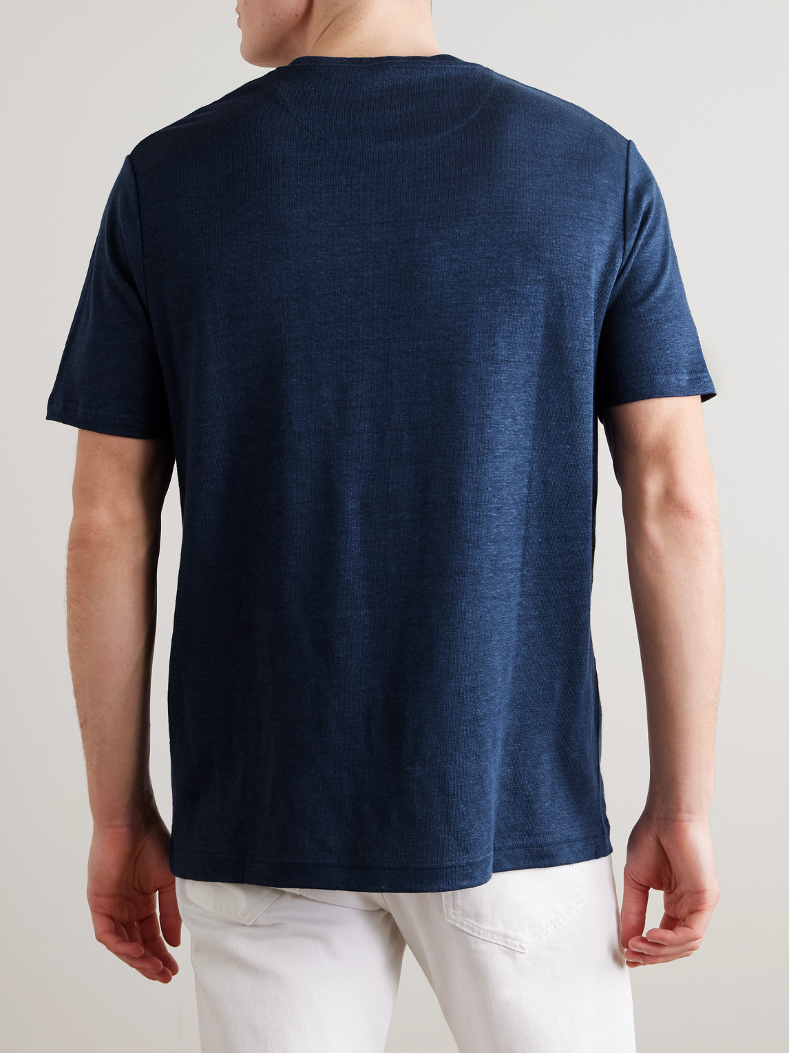  Mr P. - Linen T-shirt - Men - Blue - Xs 